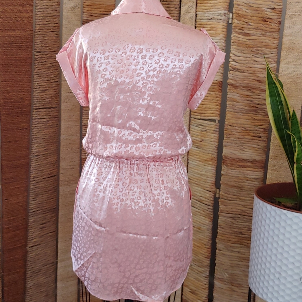 -SOLD- Joie Satin Leopard Shirt Dress - Picture 8 of 10